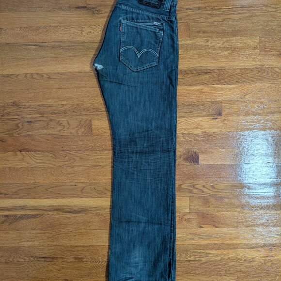 Levis 514 Denim Jeans Mens 31x32 Dark Wash Blue Straight - Picture 4 of 10